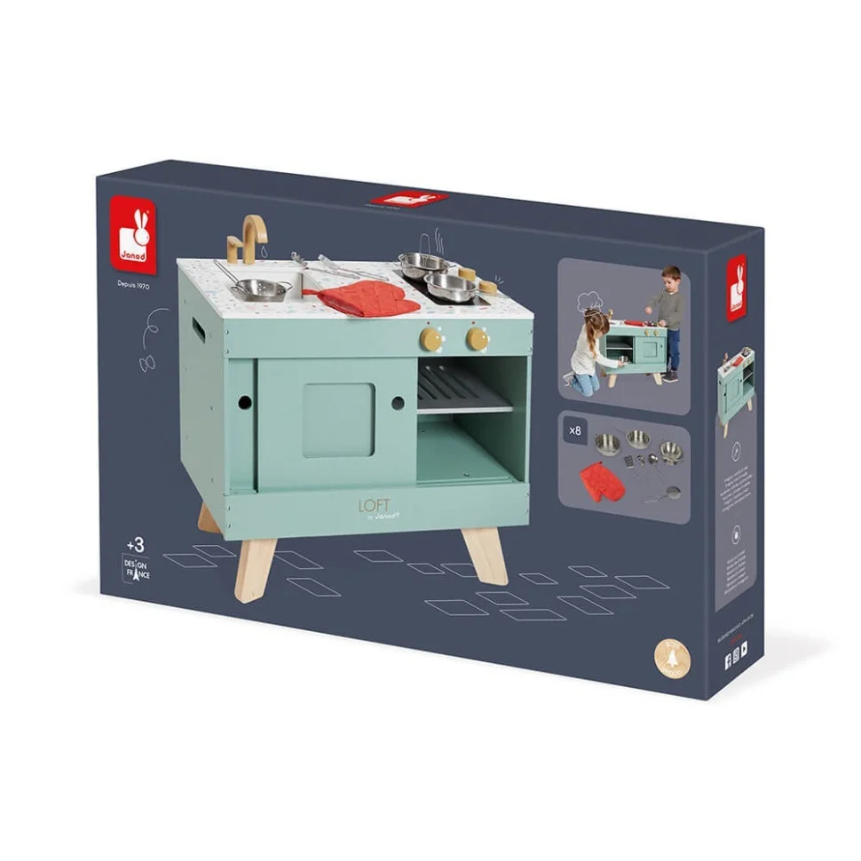 Игровой набор деревянный Кухня Лофт Janod J06556, 62 х 30,4 х 50,3 см