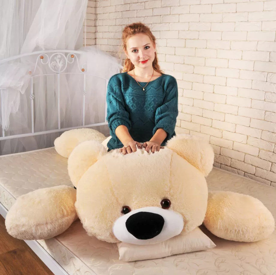 М'яка іграшка Alina Toys великий ведмедик Умка 180 см персиковий 5784632ALN