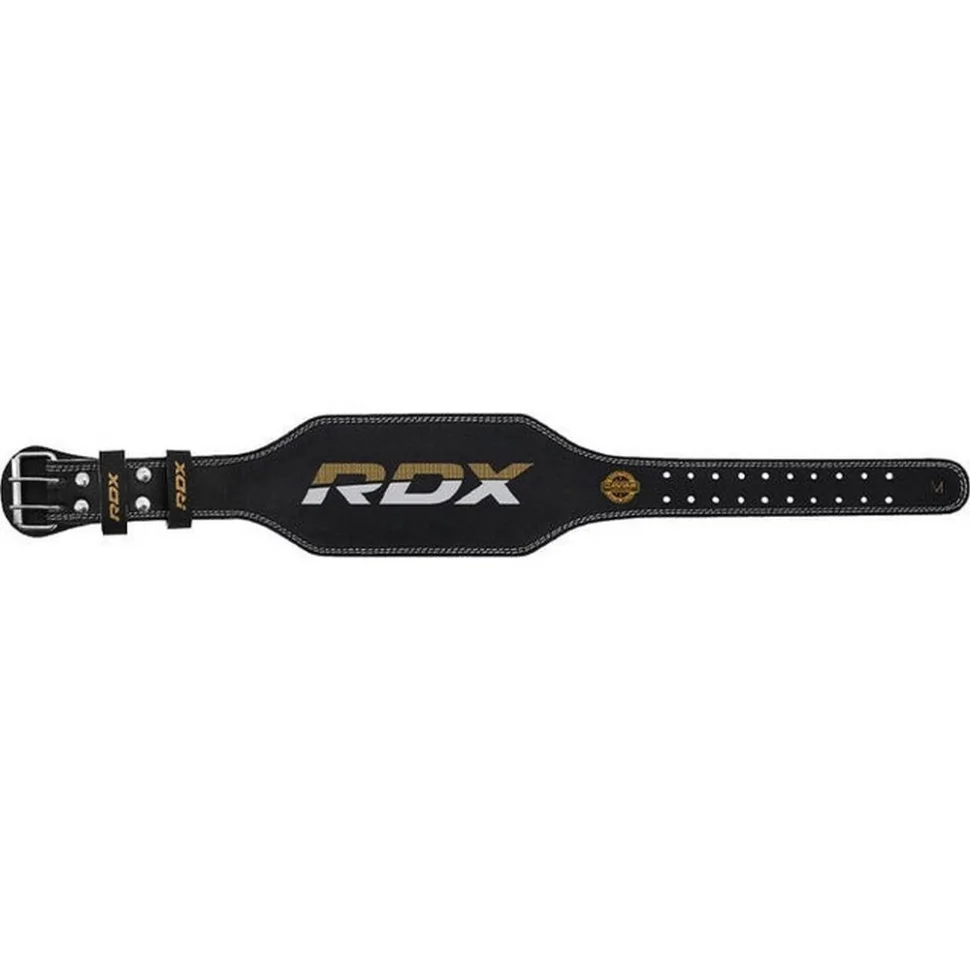 Пояс для важкої атлетики 4 RDX Inc Limited WBS-4RB-S, шкіряний, Black Gold, S