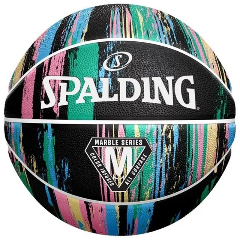 Мяч баскетбольный Marble Ball Spalding 84398Z, черный № 7