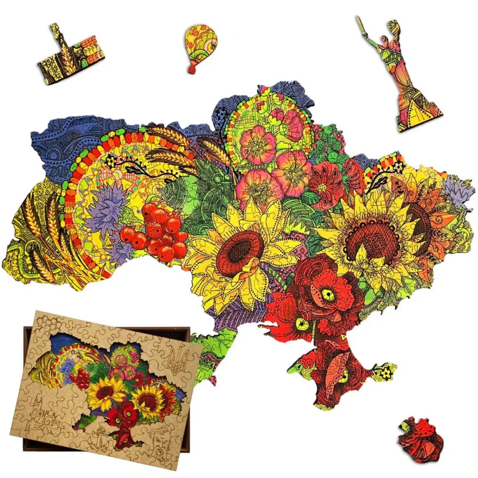 Дерев'яний фігурний пазл 