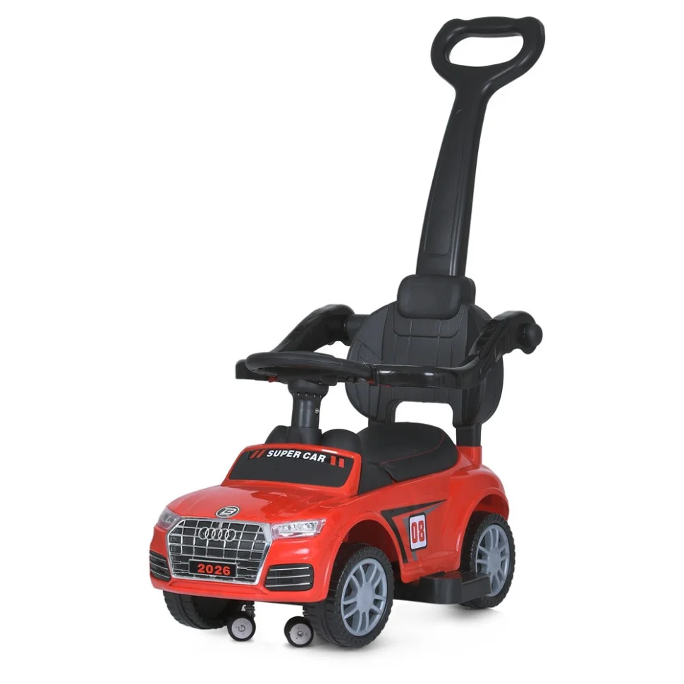 Детская каталка-толокар Bambi Racer M 5045L-3 красный, c родительской ручкой