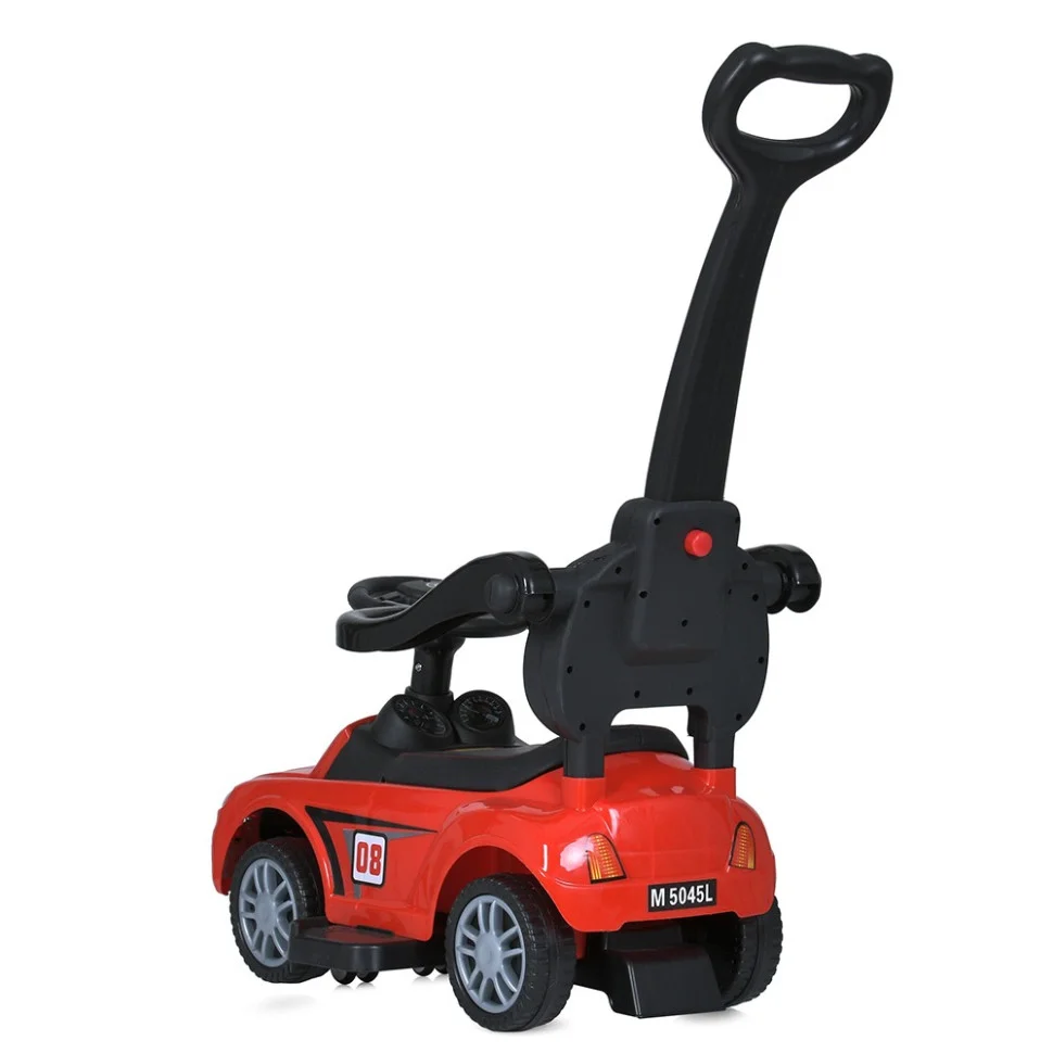 Детская каталка-толокар Bambi Racer M 5045L-3 красный, c родительской ручкой