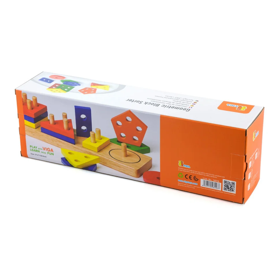 Дерев'яна іграшка Геометричні фігури Viga Toys 58558 пірамідка