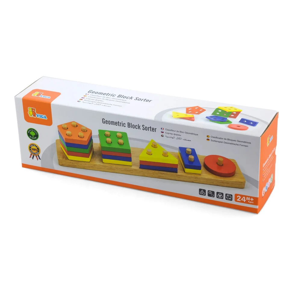 Дерев'яна іграшка Геометричні фігури Viga Toys 58558 пірамідка