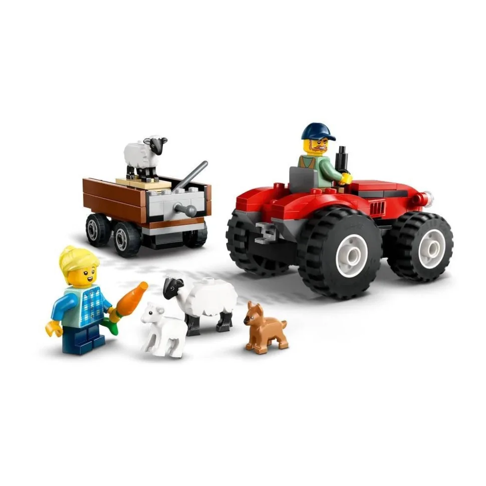 Конструктор Красный фермерский трактор с прицепом LEGO 60461L 116 деталей