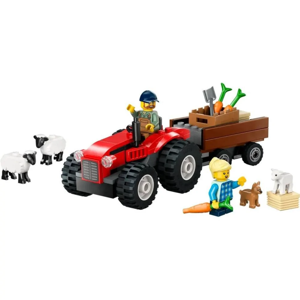 Конструктор Красный фермерский трактор с прицепом LEGO 60461L 116 деталей