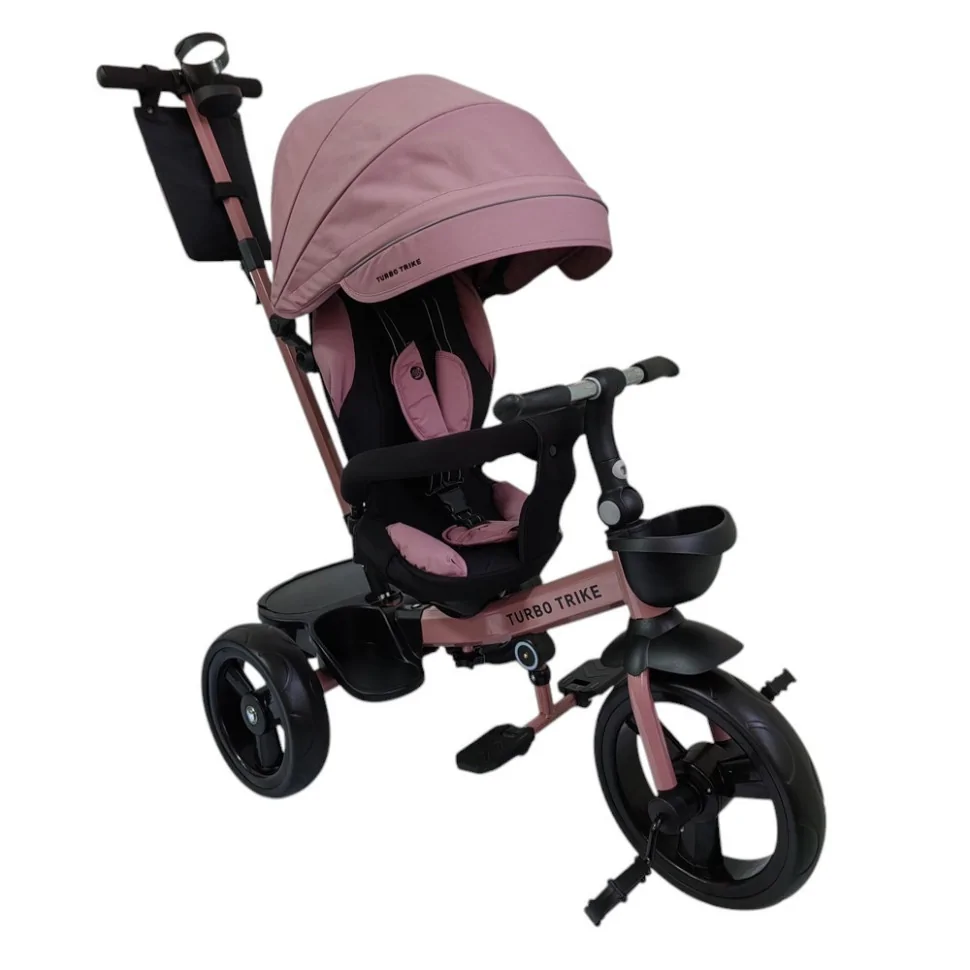 Велосипед детский трехколесный Turbo Trike MT 1001-1 Mauve Pink с родительской ручкой