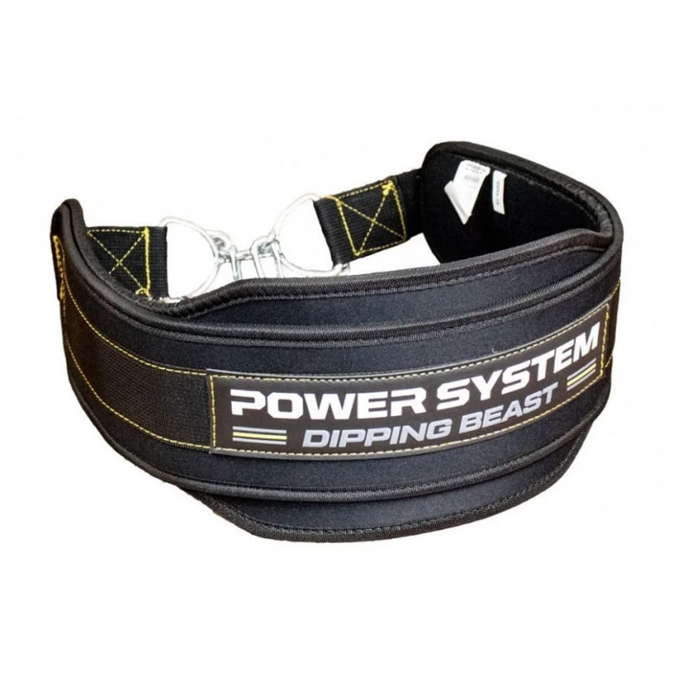 Пояс для отягощений с цепью PS-3860 Dipping Beast Power System PS-3860_Black/Yellow, Black/Yellow