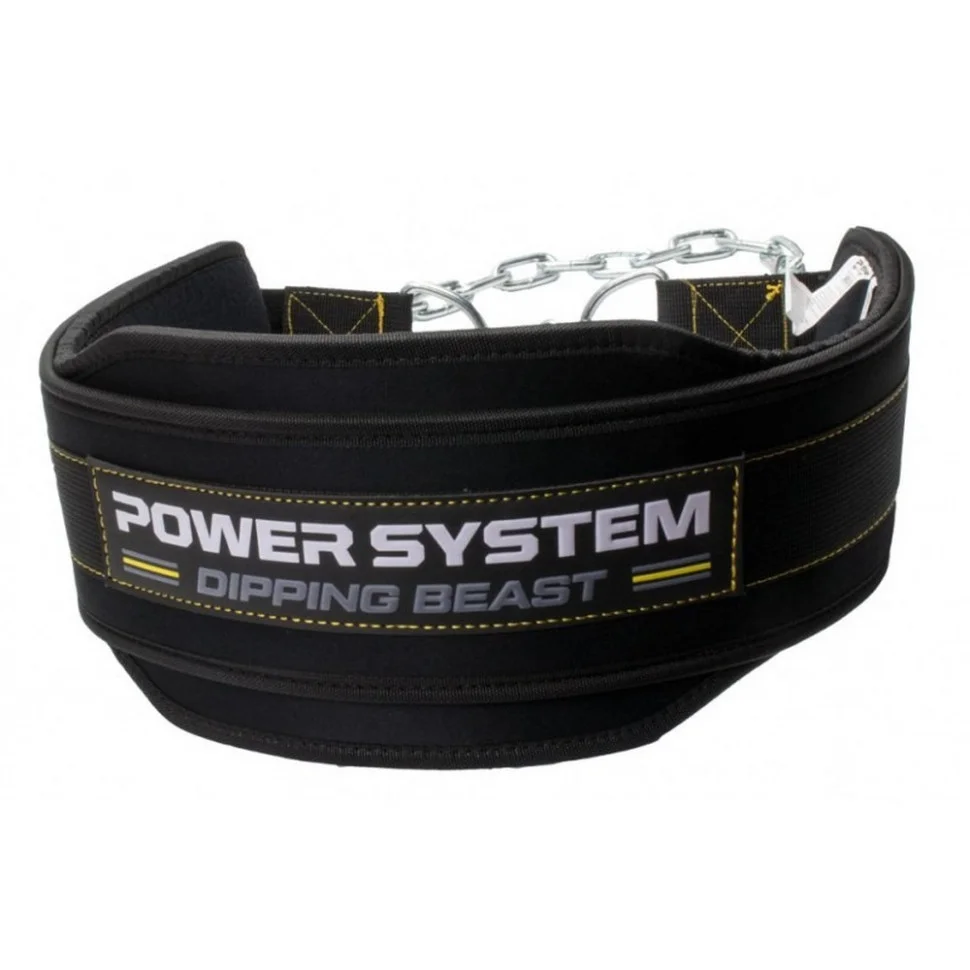 Пояс для отягощений с цепью PS-3860 Dipping Beast Power System PS-3860_Black/Yellow, Black/Yellow