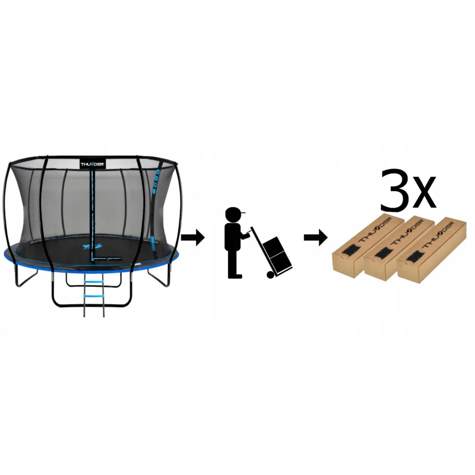 Батут із внутрішньою сіткою Thunder INSIDE-ULTRA-14FT-BLUE Black/Blue 435 см