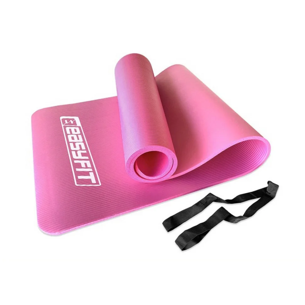 Коврик для фитнеса и йоги EasyFit EF-1919-P, NBR 10 мм, розовый