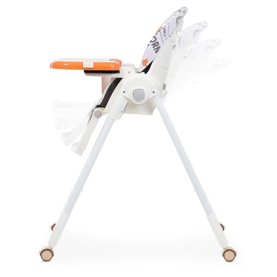 Стільчик для годування Bambi M 5673-7, 5-ти точковий, екошкіра, помаранчевий