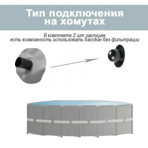 Каркасний басейн круглий Intex 26702, 305х76 см, 1250 л