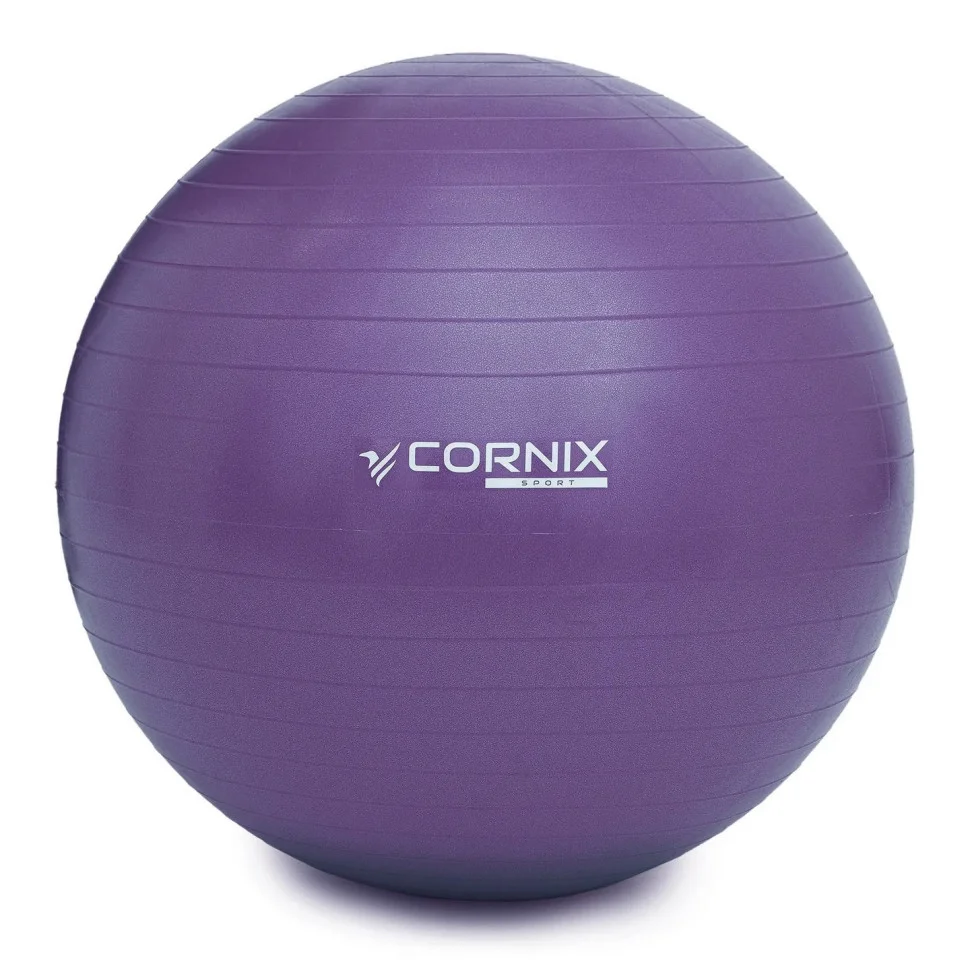 М'яч для фітнесу (фітбол) Cornix XR-0016 Violet 55 см, Anti-Burst