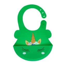 Слюнявчик силиконовый "Единорог" Mega Zayka MGZ-0615(Green) с карманом Слюнявчик силиконовый "Единорог" Mega Zayka MGZ-0615(Green) с карманом