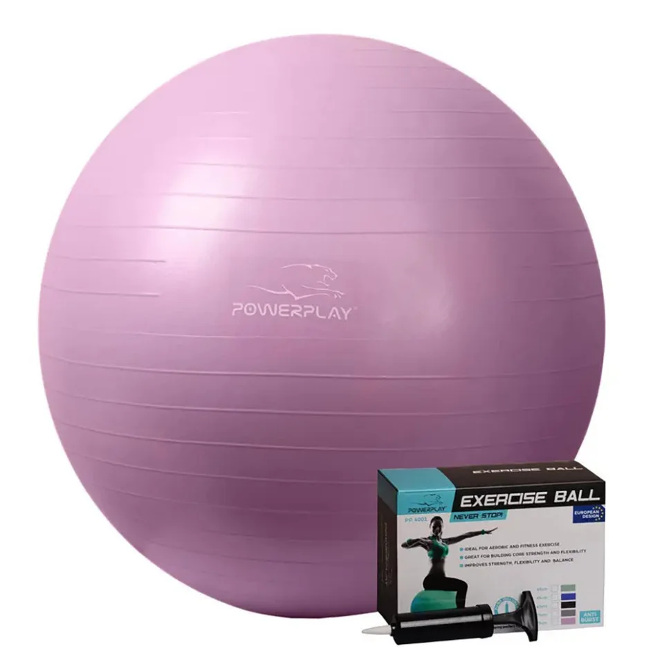 М'яч для фітнесу та гімнастики PowerPlay PP_4001_75_Voilet, фіолетовий, насос