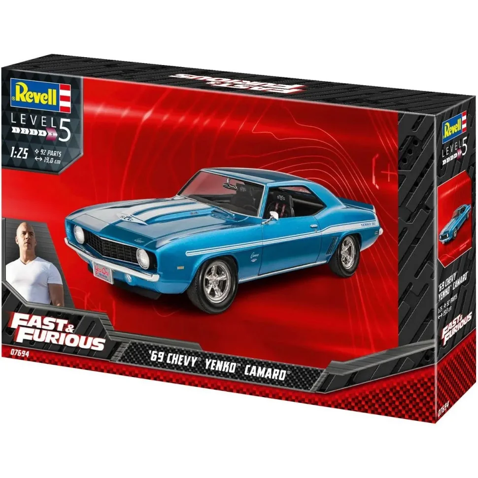 Збірна модель Автомобіль Chevy Camaro Yenko 1969 Revell RVL-07694 з к/ф Форсаж, рівень 5, 1:25