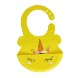 Слюнявчик силиконовый "Единорог" Mega Zayka MGZ-0615(Yellow) с карманом Слюнявчик силиконовый "Единорог" Mega Zayka MGZ-0615(Yellow) с карманом