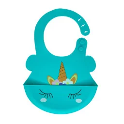 Слюнявчик силиконовый "Единорог" Mega Zayka MGZ-0615(Turquoise) с карманом Слюнявчик силиконовый "Единорог" Mega Zayka MGZ-0615(Turquoise) с карманом