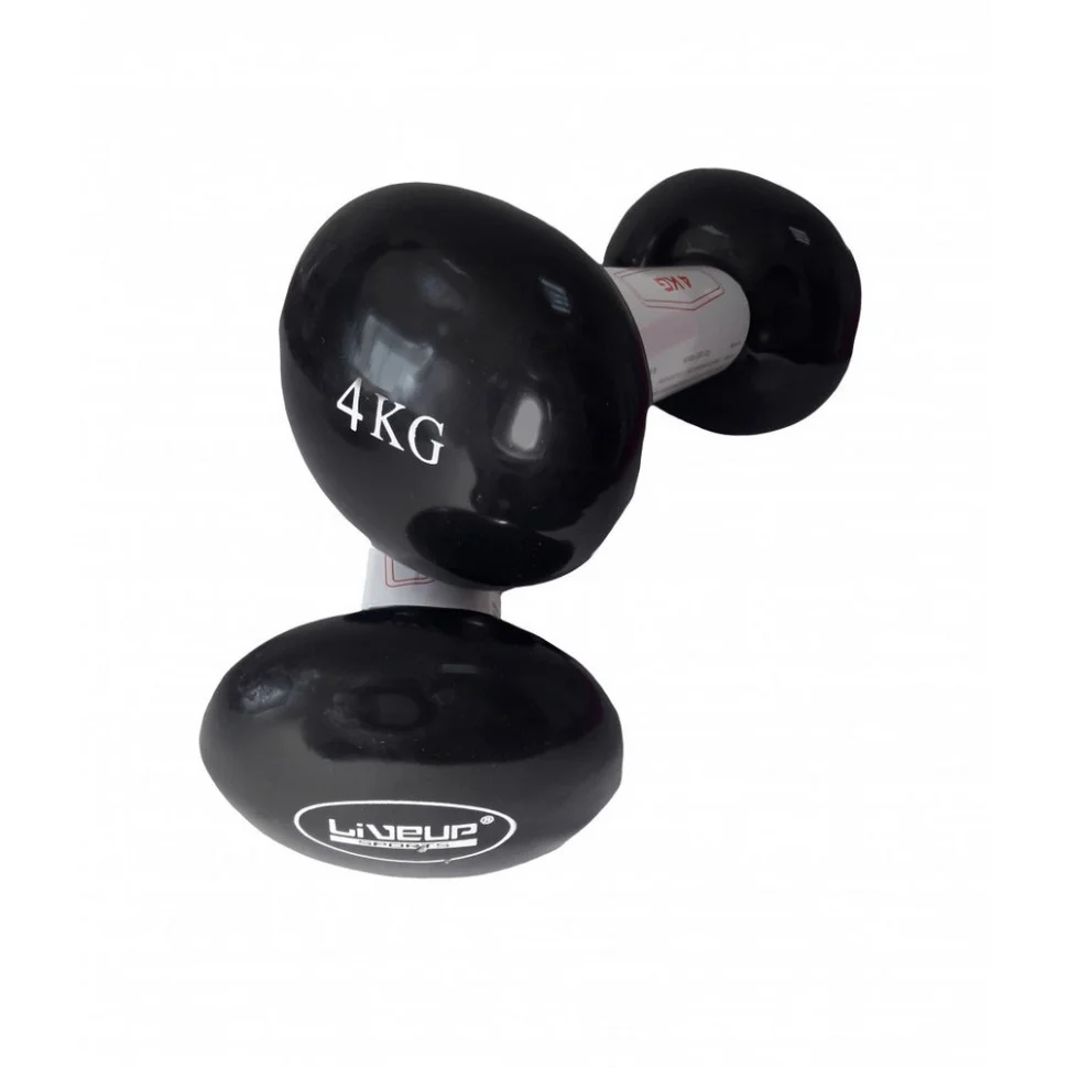 Гантелі вінілові пара VINYL DUMBBELL EGG HEAD LiveUp LS2001-4, 2 шт, 4 кг