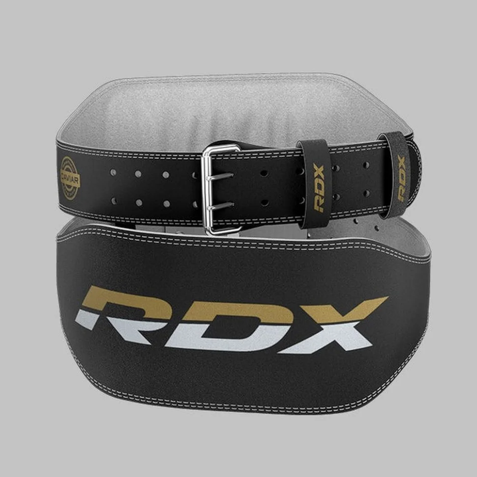 Пояс для важкої атлетики 6 RDX Inc Limited WBS-6RB-L, шкіряний, Black Gold, L