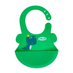 Слюнявчик силиконовый "Дино" Mega Zayka MGZ-0616(Green) с карманом Слюнявчик силиконовый "Дино" Mega Zayka MGZ-0616(Green) с карманом