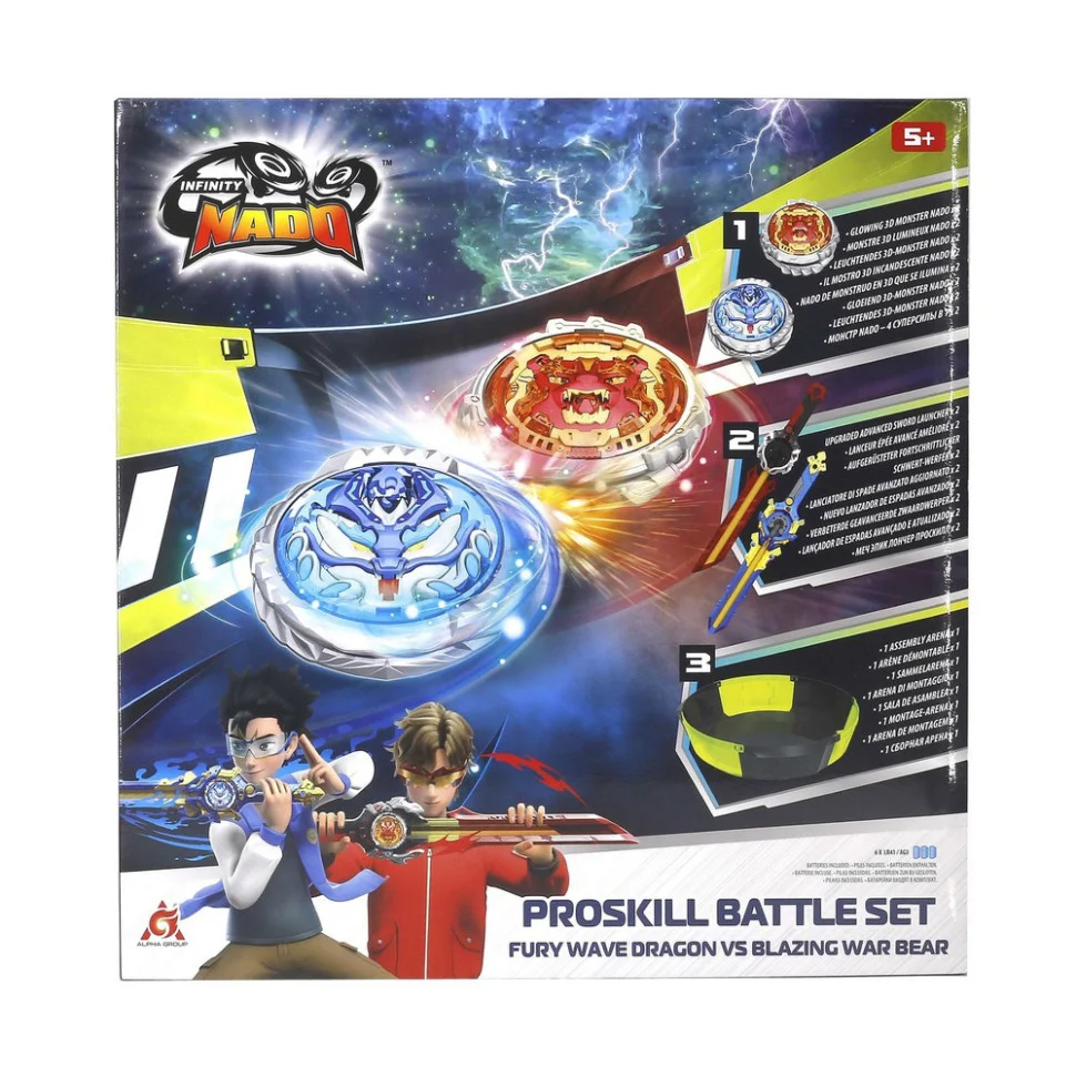 Игровой набор с волчком VI Proskill Battle Set Свирепый Дракон и Пылающий Боевой Медведь (Fury Wave Dragon Infinity Nado EU65428
