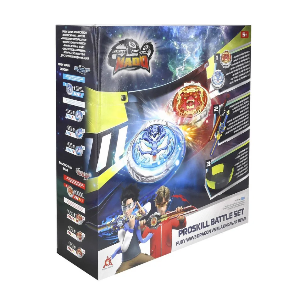 Игровой набор с волчком VI Proskill Battle Set Свирепый Дракон и Пылающий Боевой Медведь (Fury Wave Dragon Infinity Nado EU65428