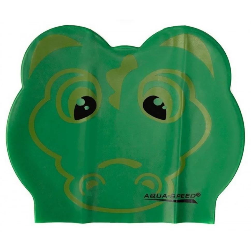 Шапка для плавання ZOO LATEX CROCODILE 5713 Aqua Speed 116-crocodile, зелений крокодил, OSFM