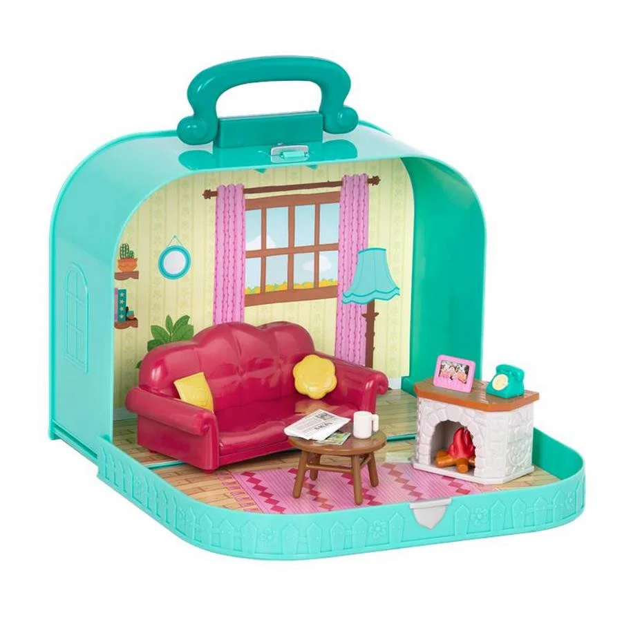 Игровой набор Li'l Woodzeez Кейс голубой (Гостиная) с аксессуарами WZ6599Z