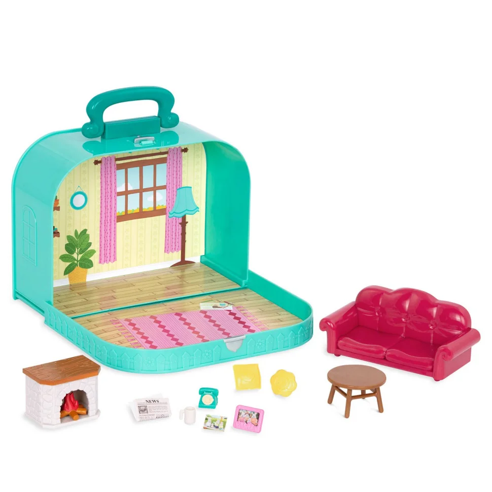 Игровой набор Li'l Woodzeez Кейс голубой (Гостиная) с аксессуарами WZ6599Z