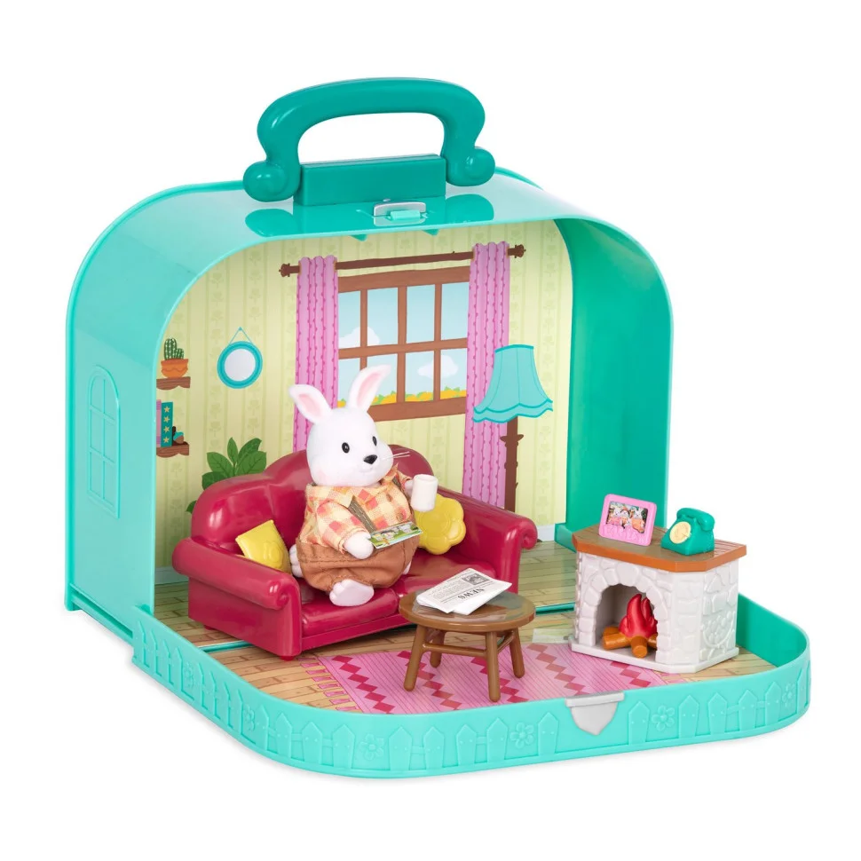 Игровой набор Li'l Woodzeez Кейс голубой (Гостиная) с аксессуарами WZ6599Z