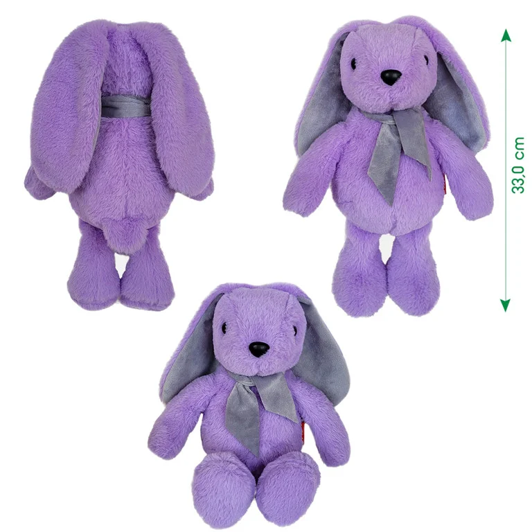 Игрушка мягконабивная Зайчонок Macik МС 080501-10 фиолетовый 33 см