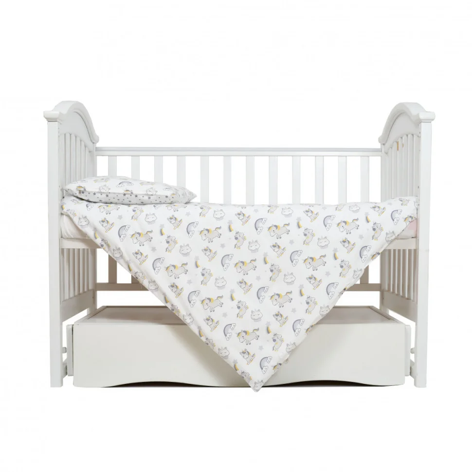 Сменная постель в детскую кроватку Единорог Comfort Twins 3054-C-064, 3 элемента