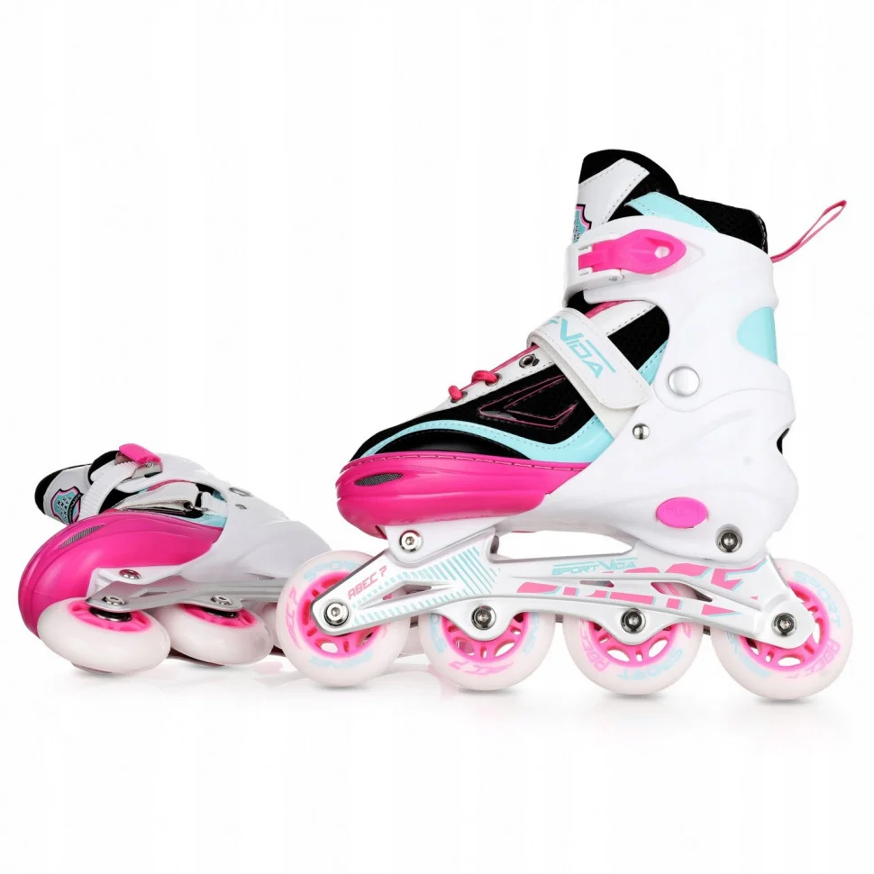 Роликові ковзани SportVida 4 в 1 SV-LG0033 розмір 39-42 White-Pink-Blue