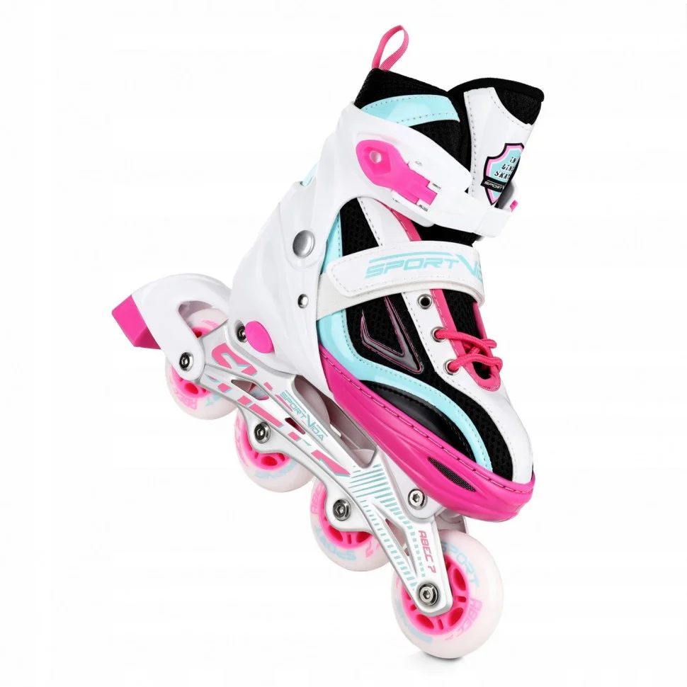 Роликові ковзани SportVida 4 в 1 SV-LG0033 розмір 39-42 White-Pink-Blue