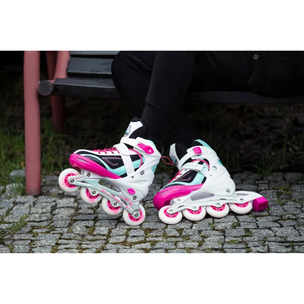 Роликові ковзани SportVida 4 в 1 SV-LG0033 розмір 39-42 White-Pink-Blue