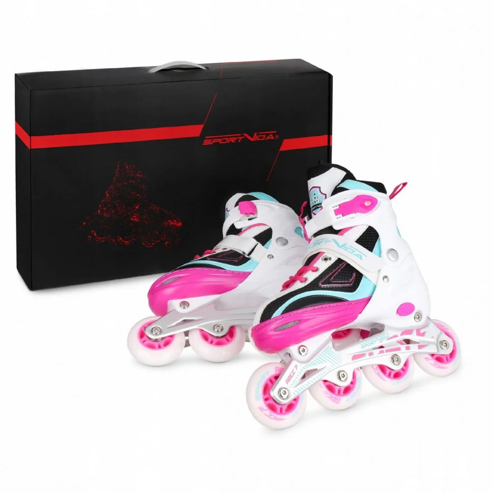 Роликові ковзани SportVida 4 в 1 SV-LG0033 розмір 39-42 White-Pink-Blue