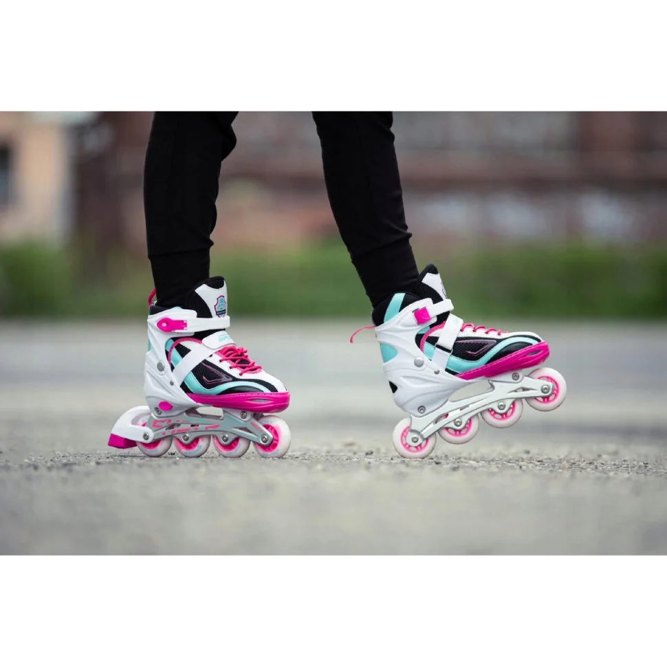 Роликові ковзани SportVida 4 в 1 SV-LG0033 розмір 39-42 White-Pink-Blue