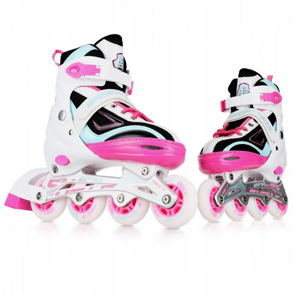 Роликові ковзани SportVida 4 в 1 SV-LG0033 розмір 39-42 White-Pink-Blue