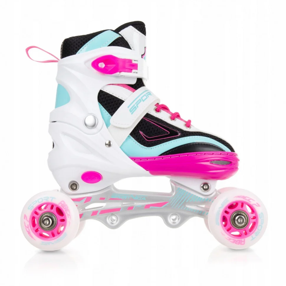 Роликові ковзани SportVida 4 в 1 SV-LG0033 розмір 39-42 White-Pink-Blue