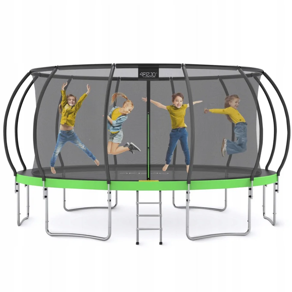 Батут с внутренней сеткой PRO 4FIZJO P-5907739319241 Black/Green 16FT 496 см