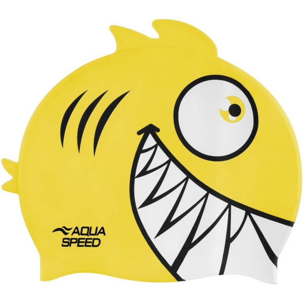Шапка для плавания ZOO Pirana 9700 Aqua Speed 246-18 пиранья, желтый, OSFM