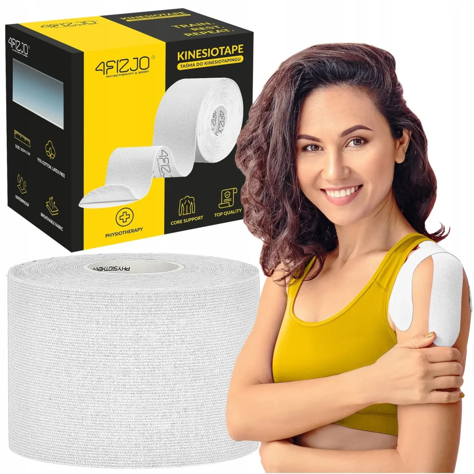 Стрічка кінезіологічна (кінезіо тейп) 4FIZJO 4FJ0544 White 5 см 5 м