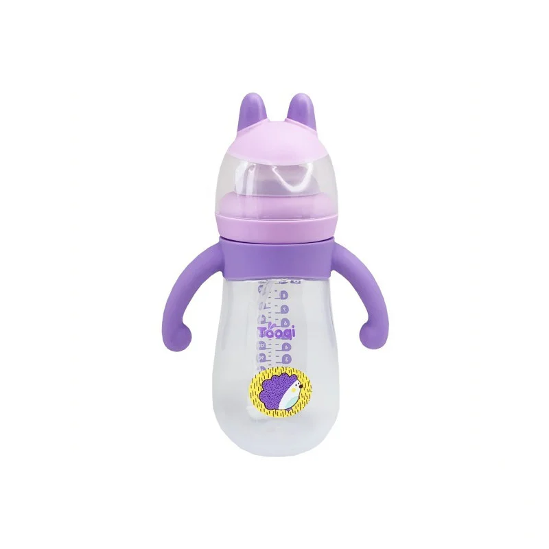 Пляшечка пластикова з силіконовими ручками Mega Zayka MGZ-0200(Violet) 260 мл