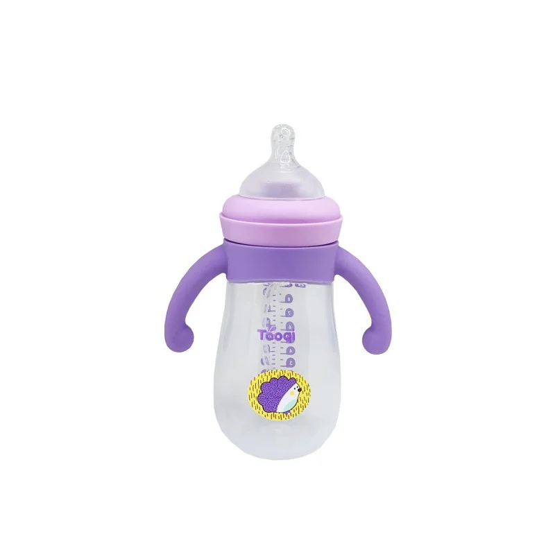Пляшечка пластикова з силіконовими ручками Mega Zayka MGZ-0200(Violet) 260 мл