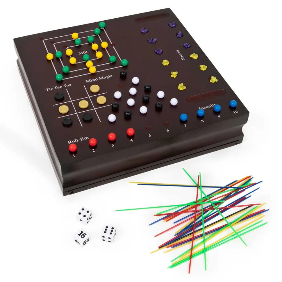 Набор из 10 классических игр Spin Master SM98376/6065366 в деревянной коробке