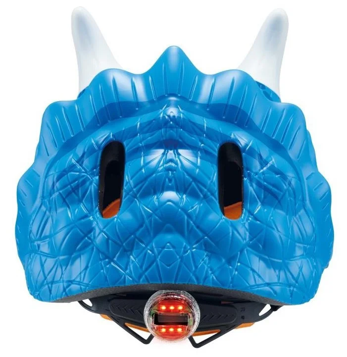 Дитячий захисний шолом FANTASY GLOBBER 605-100 трицератоп, з ліхтариком, S/M 49-55см