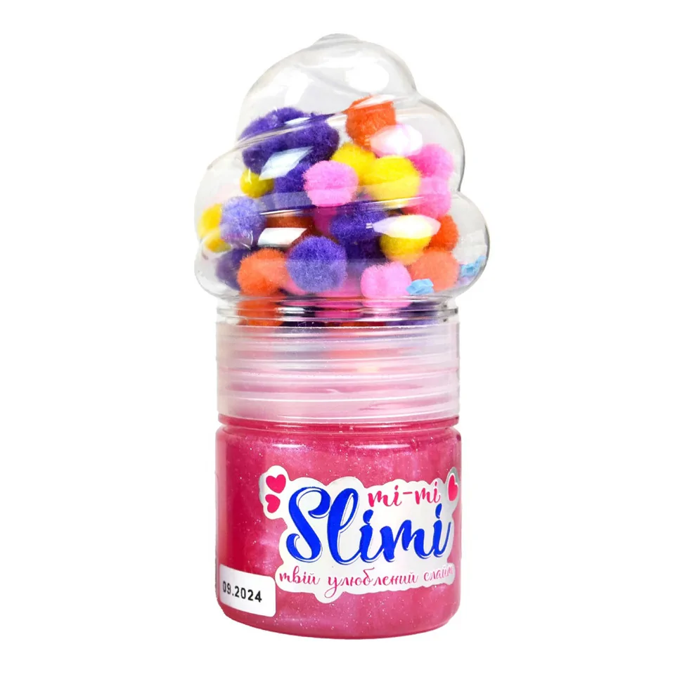 Іграшка-антистрес Слайм Mi-mi Slimi Strateg 71827ST(Pink) з помпонами